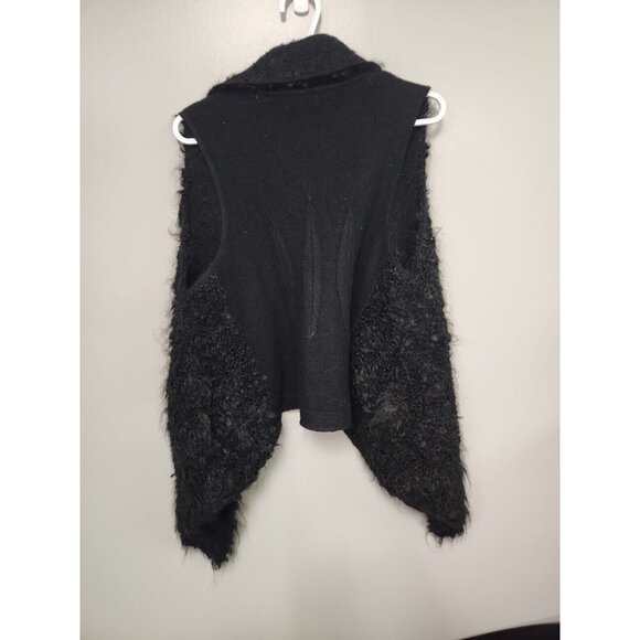 Anthropologie Black Mohair Sweater Cape  Sleeping On Snow Tavan  Vest Small - Picture 4 of 8